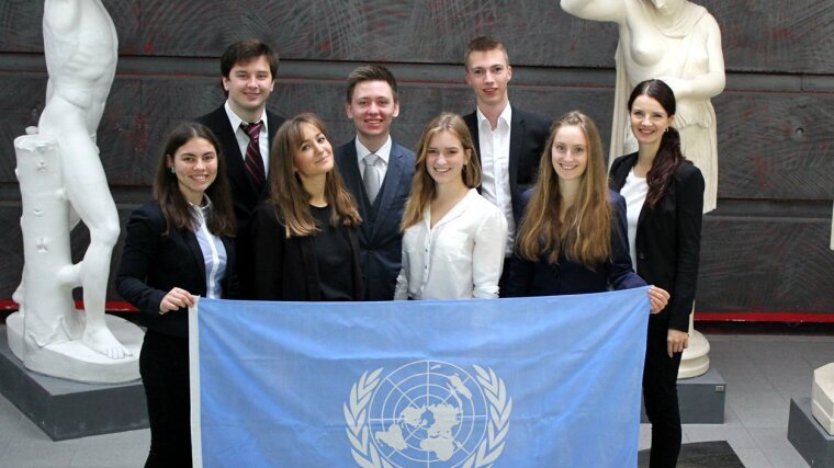 Picture of Group with  Flag